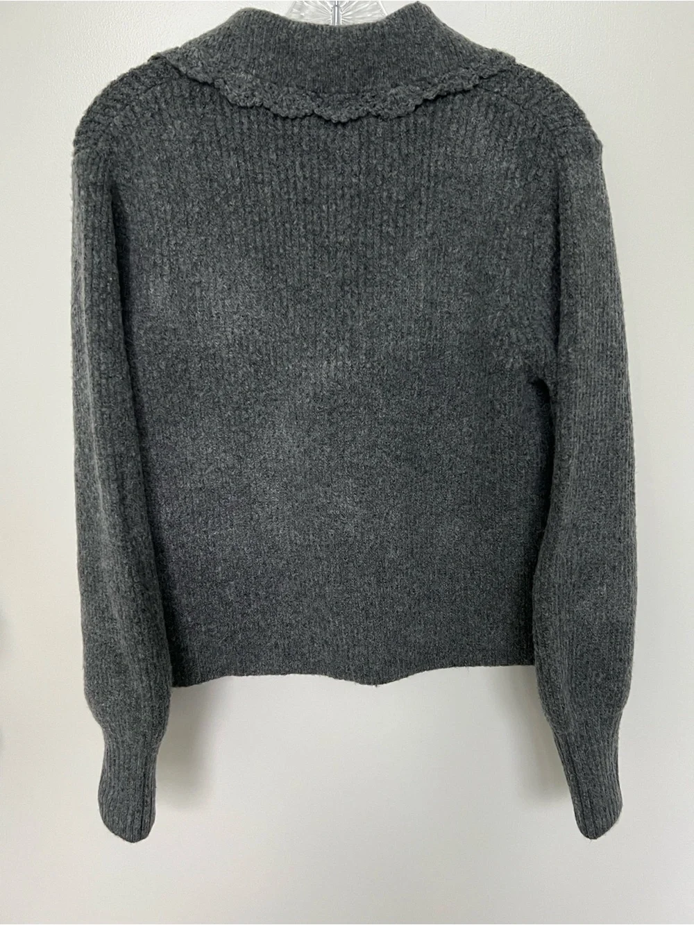 WAYF charcoal V-Neck Bow Detail Women's Sweater